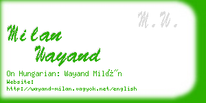 milan wayand business card